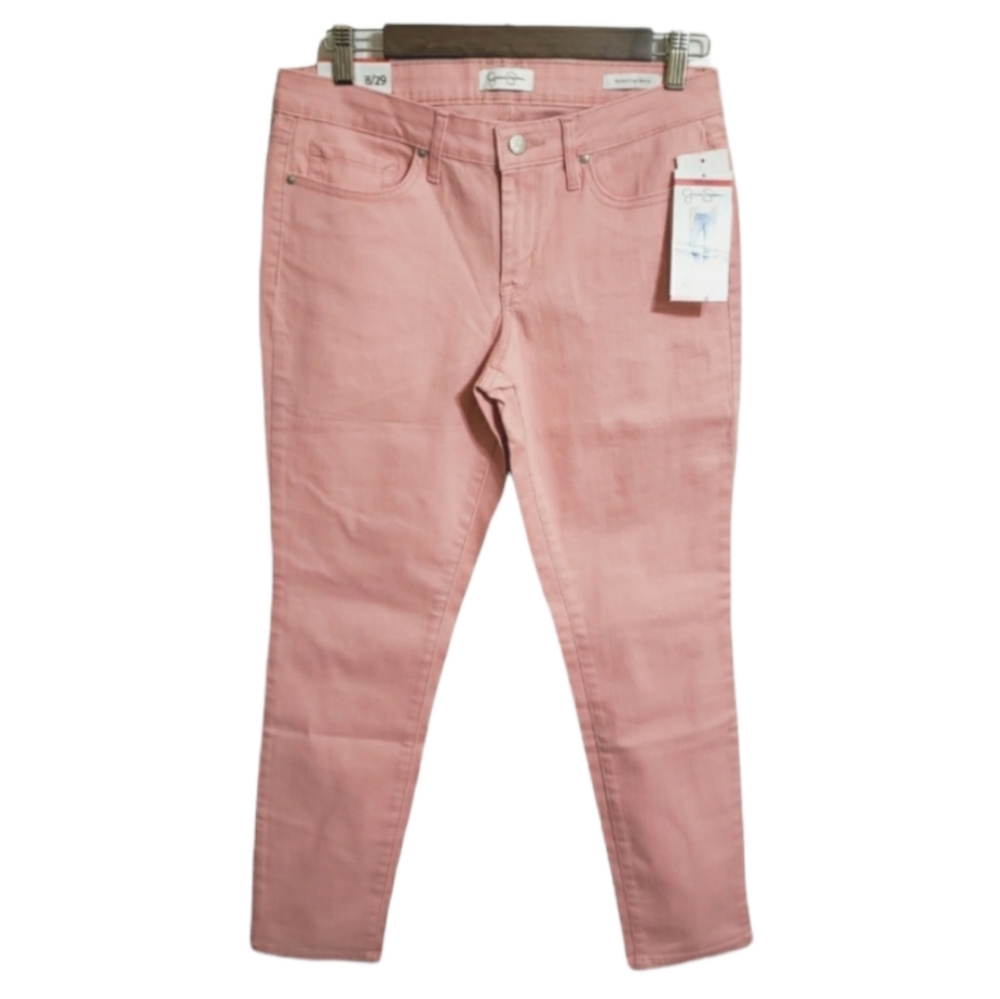 Jessica Simpson Rolled Crop Skinny Pink Jeans Size 8 NWT